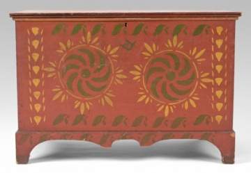 Rare Paint Decorated Blanket Chest 